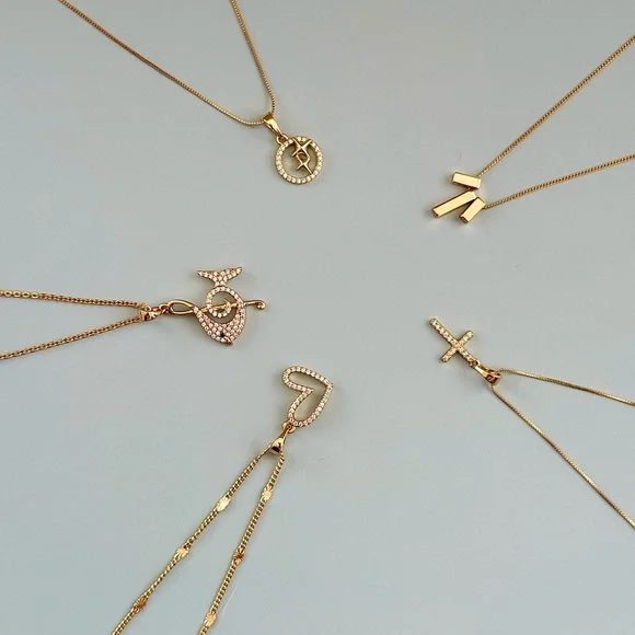 14K Gold Plated Asymmetric Heart Pendant Necklace w/ CZ Stones | Dainty Jewelry - Picture 11 of 14